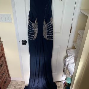 Navy blue prom gown